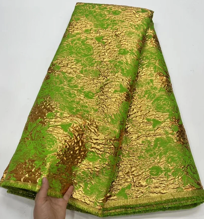 Salouva Brocade Lace Fabric With Embroidery African Brocade Jacquard Lace Fabrics For Wedding Dress Nigerian Tulle lace fabric