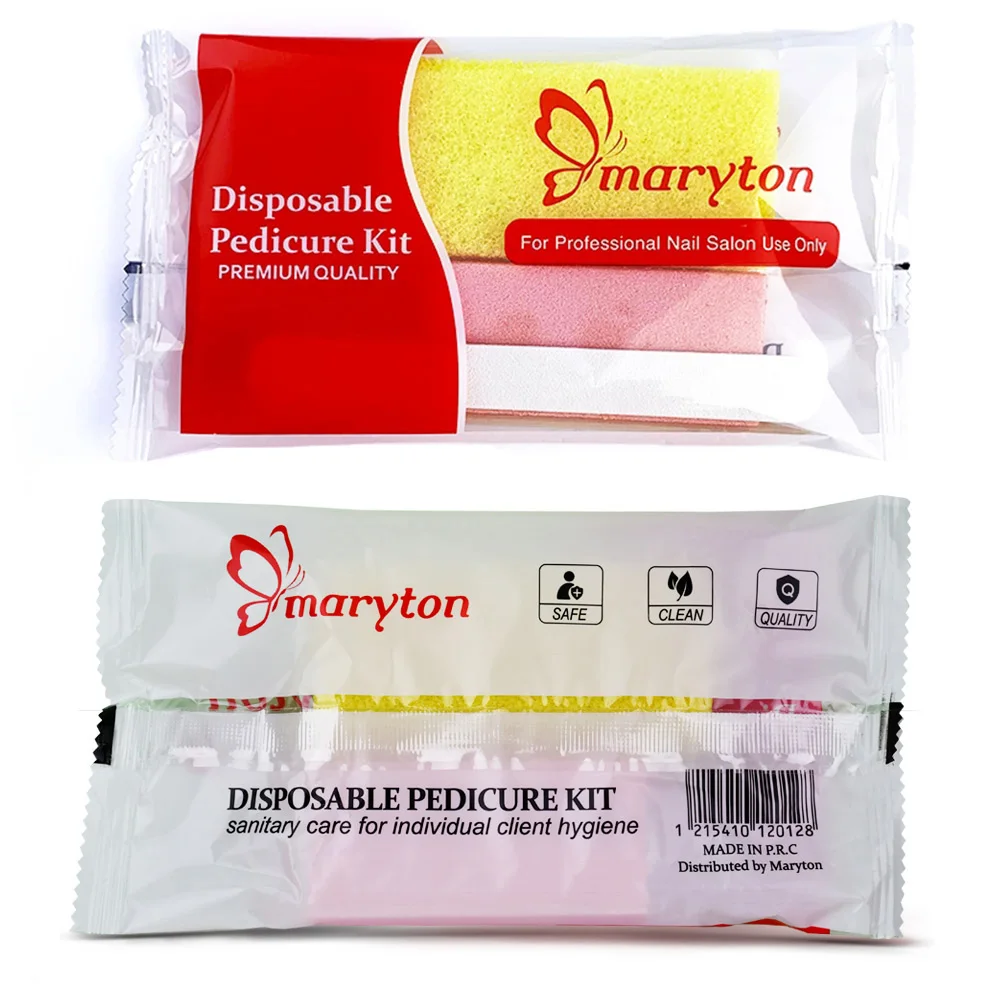800 Sets/Carton Disposable Pedicure Kits Nail Sets Sand File Buffer Sponge Block Manicue Tools 6