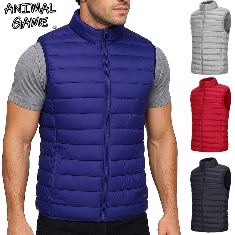 Animal Game Winter Casual Thick Vest Autumn Lightweight Sleeveless Zipper Tops Outerwear Waterproof Windproof Warm Jacket Coats