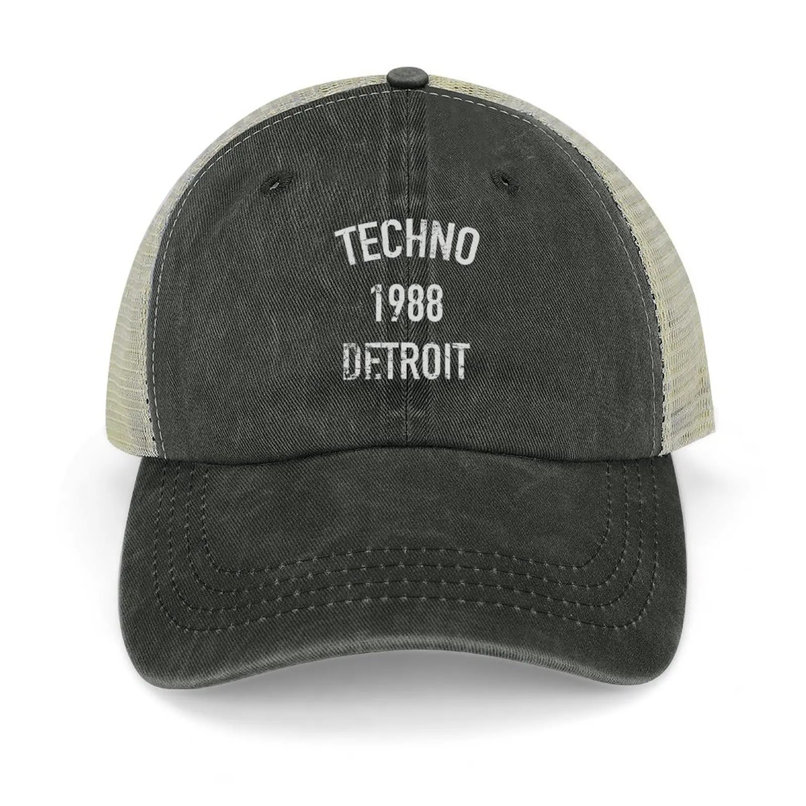 

Techno music - detroit 1988 gray edition Cowboy Hat Horse Hat derby hat Sun Cap Golf Man Women's Beach Visor Men's