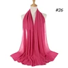 Musulman en mousseline de soie Hijab femmes bulle en mousseline de soie écharpe pour femmes dames voile musulman Islam couleur unie malaisie Musulman Wrap foulards