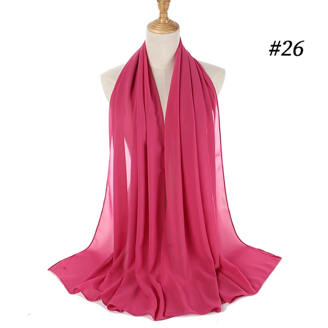 Musulman en mousseline de soie Hijab femmes bulle en mousseline de soie écharpe pour femmes dames voile musulman Islam couleur unie malaisie Musulman Wrap foulards