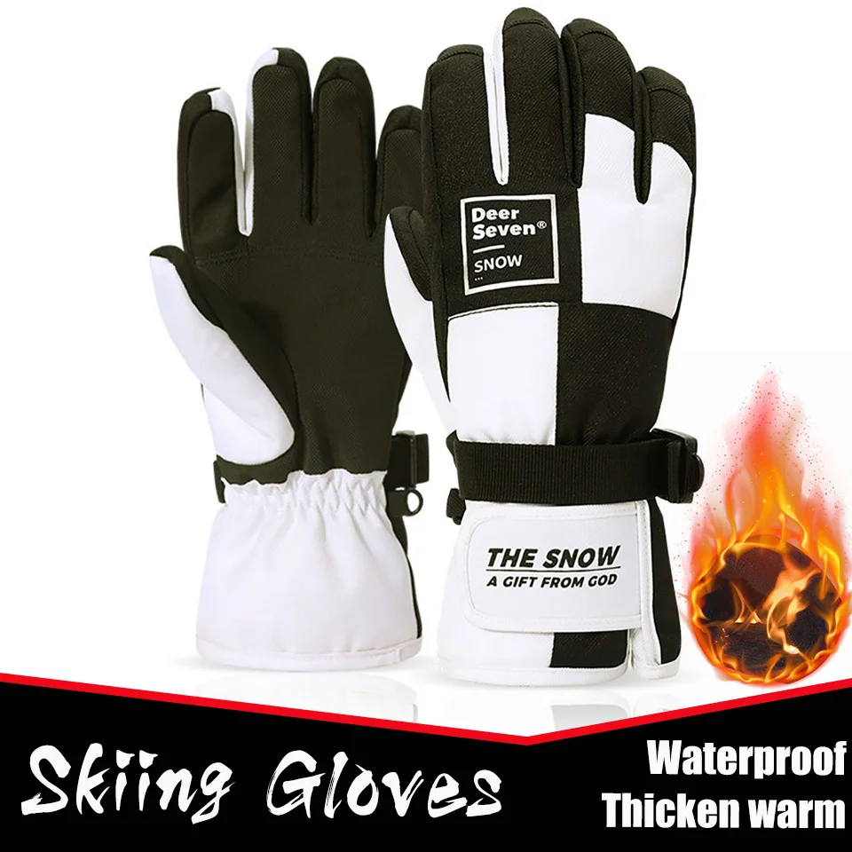 

Winter Children Adult Skiing Gloves Thicken Warmth Waterproof Anti-slip Touchscreen Wear-resistant Snow Cycling Sports Gloves