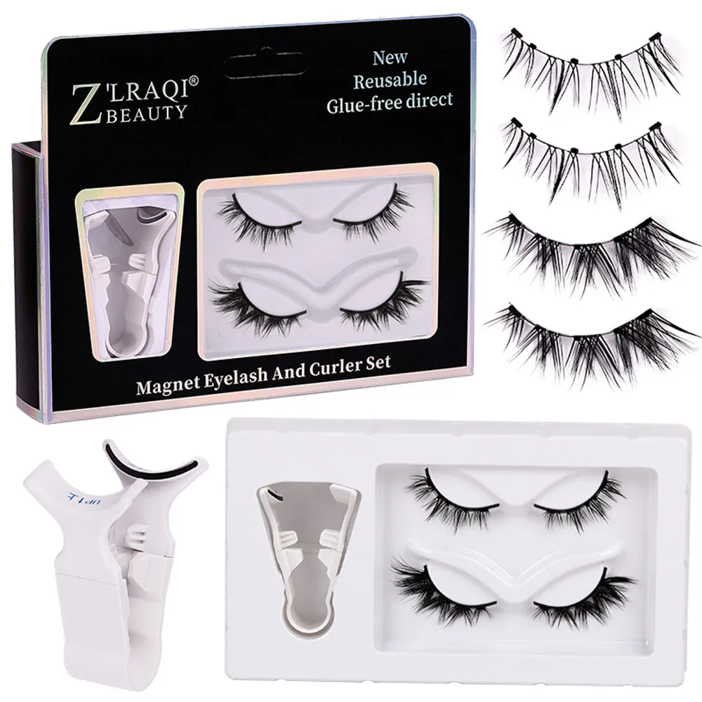 Magnetic False Eyelashes Kit 2 Pairs Reusable 3d Magnetic Eyelashes Multi-style Easy To Wear Eye Makeup False Supplies