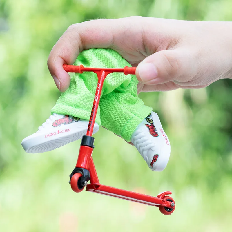 Finger Skateboard Toys Alloy Finger Scooter Mini Skateboard Pants Shoes Tools Gift