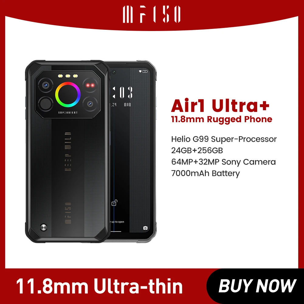 IIIF150 Air1 Ultra+ Smartphone 6.8' FHD+ 12GB 256GB Rugged Smartphone 7000mAh Ultra-thin Rugged 120Hz G99 64MP Cellphone