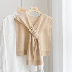 High Quality Cashmere Women's Shawl Spring And Autumn New Women's Solid Color Knitting Outdoor Guarantee High-End Cross Shoulder