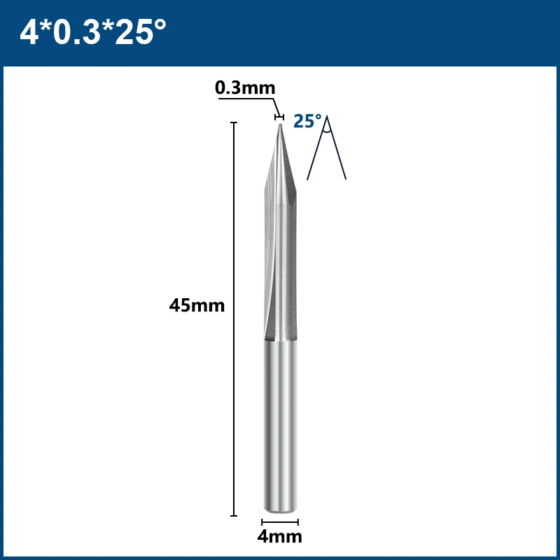Fraise De Gravure V-groove 15° - 3 Tranchants Queue 1/4" - Neuf Zaplyte