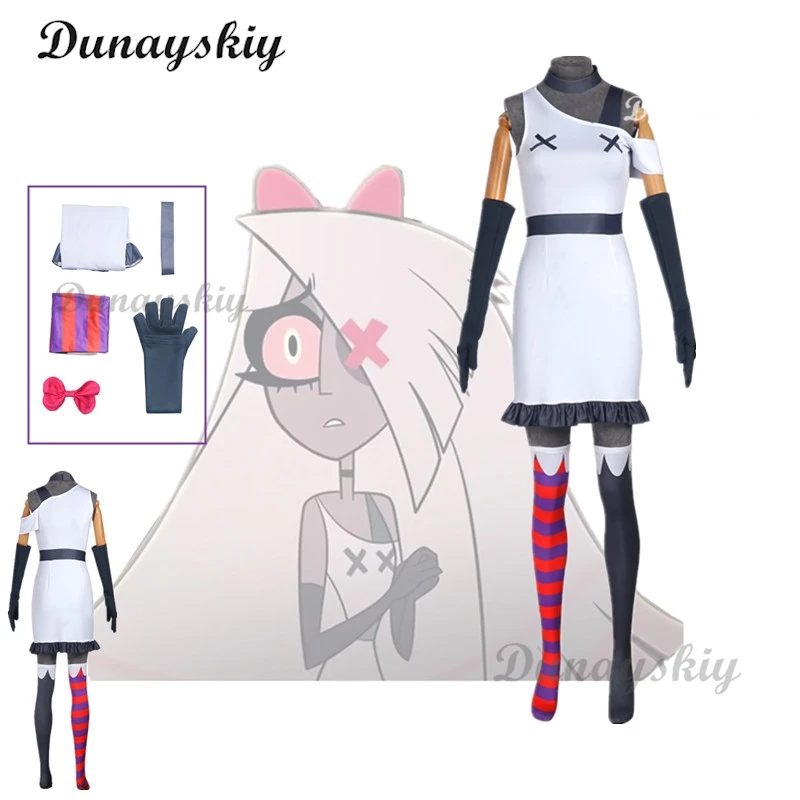 

Vaggie Anime Hazbin Cosplay Costume Clothes Uniform Cosplay Dress Hotel Vaggie Halloween Party Woman Performance Dress