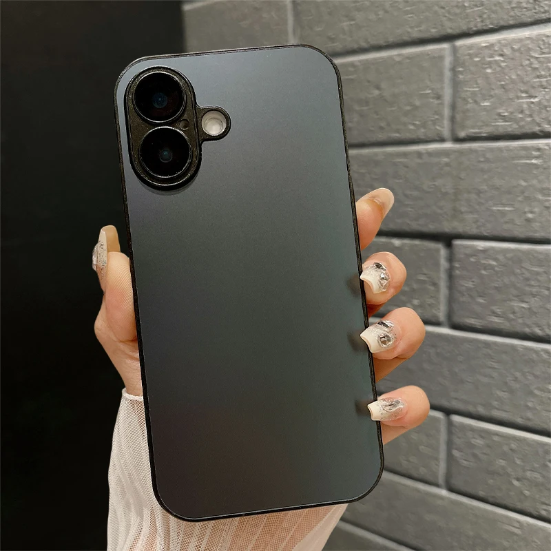 Luxury Matte Glass Backboard Shockproof Phone Case with Creative Protection