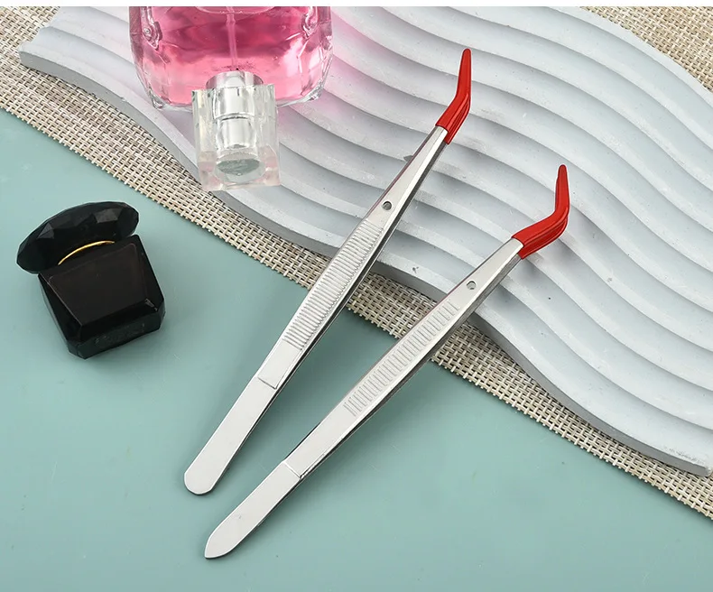 4-teiliges Set Pinzetten mit Gummispitzen, PVC-Silikonbeschichtete Flache und Gebogene Zangen für Labor, Industrie, Schmuck, Handwerk, Münzen und Stempel – Detail 6