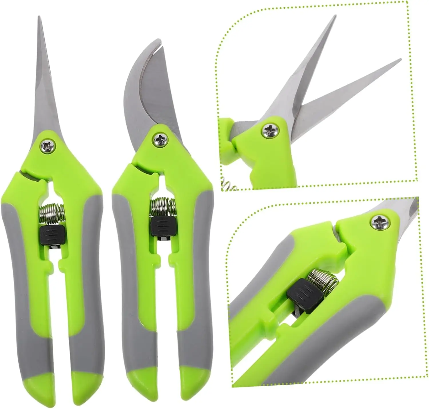 2PCS Flower Pruning Scissors – Heavy Duty Garden Shears with Non-Slip Handle 1