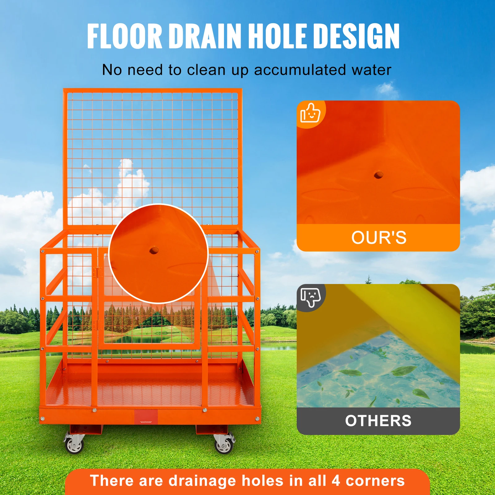 Forklift Safety Cage Work Platform with Safety Harness