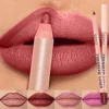 56504-f2424e.jpg Fine Slim Lip Pencil Waterproof Easy To Color Matte Pink Purple Long-lasting Waterproof Non Stick Cup Pigment Sexy Lip Cosmetics