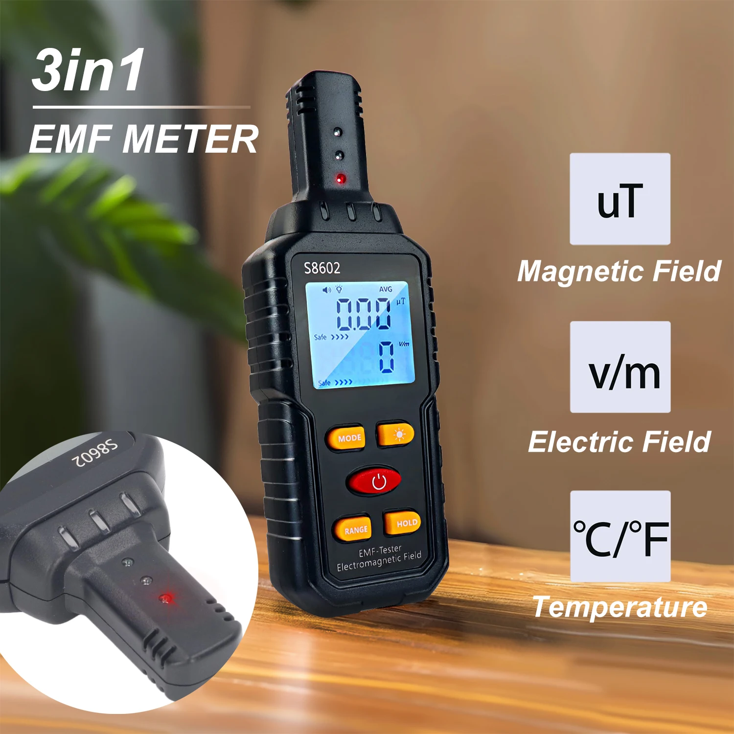 3-in-1 EMF Meter Radia Frequency Meter Radiation Detector Electromagnetic Field Person Radiation Dosimeter Counter Dose Alarm radiation detector emf meter tester