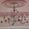 Rural Bedroom Chandelier French Living Room Children's Room Iron Flowers Plants Warm American Retro Fresh Ceramic Pendant Lamps 5