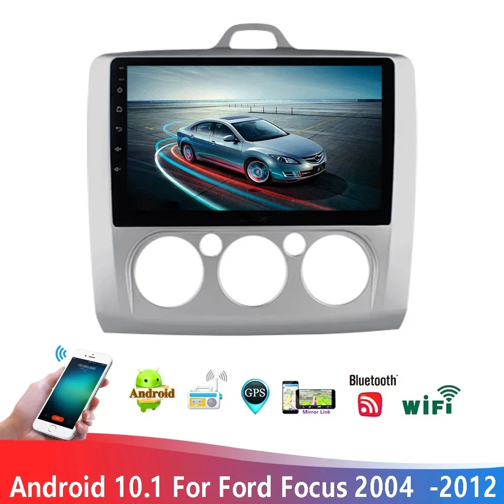 

4 Core Android 11 Car 2Din Radio DVD MP5 Multimedia Player GPS Navi for Ford Focus 2004 - 2012 Audio 1024*600 Wifi DVR USB