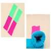 3Pairs Women Juniors Neon Ribbed Leg Warmers for 80s Eighty's Party Sports Yoga Footless Socks Punk Knee High Gothic Hip-hop 4