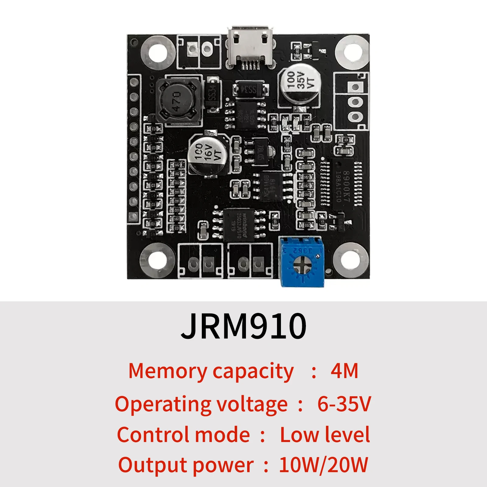JRM910 6-35V10W Amplifier Multi-player Modes MP3 audio decoding module for Workshop Reminder and train station etc. Audio Decoder Board MP3 Speaker Board MP3 Voice Module
