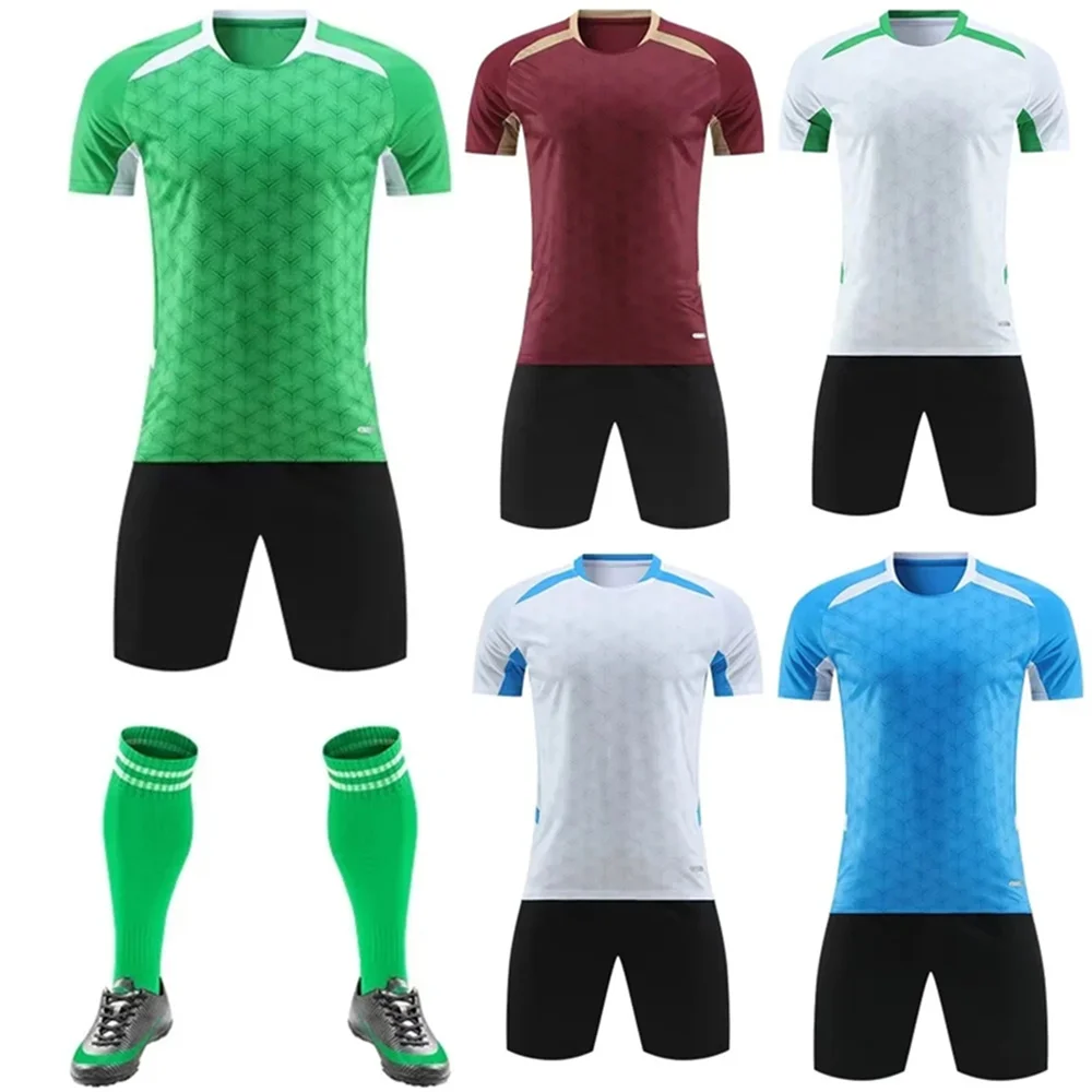 Update Kids Youth Futball Jerseys Kit Adult Soccer Training Suit 100%polyester Quick Dry Mesh Fabric Improve Your Peformance