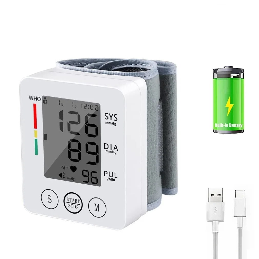Automatic Digital LCD Wrist Blood Pressure Monitor for Measuring Heart Beat Pulse Rate Health Care Tonometer Medical Manometer blood pressure monitor