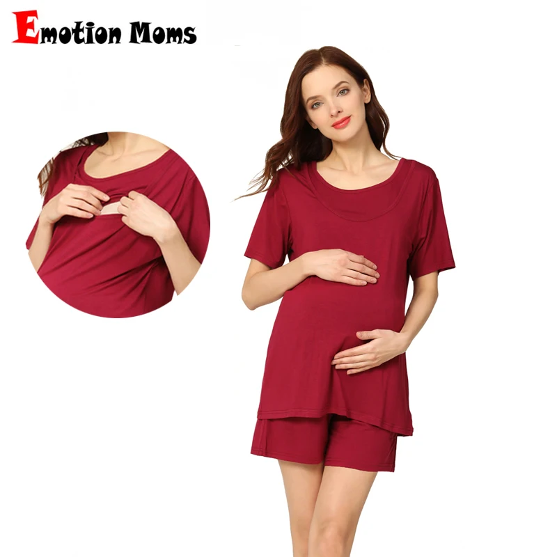 SummerBreastfeedingPajamasMaternityNightwearLactationFeedingWear