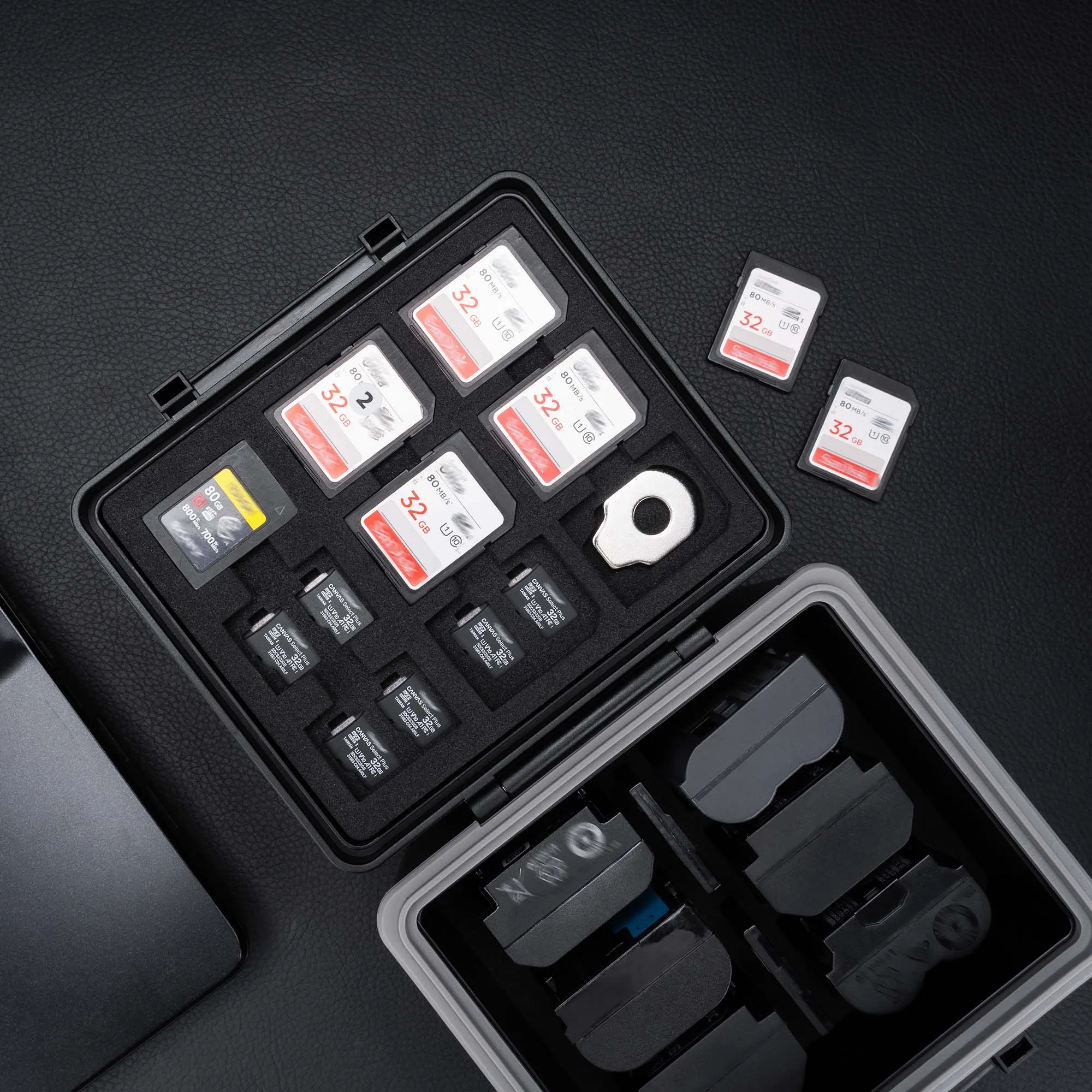 Jjc Hard Plastic Battery Case Memory Card Case Storage Organizer Box Memory Card Holder For Canon Lp-e6 E6n Nikon En-el15 Sony - Imagem 6
