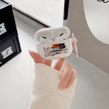 Klarer Retro-Label Kopfhörer Fall für AirPods Pro 3 Drahtlose Bluetooth Ladebox - Weiche Silikonabdeckung