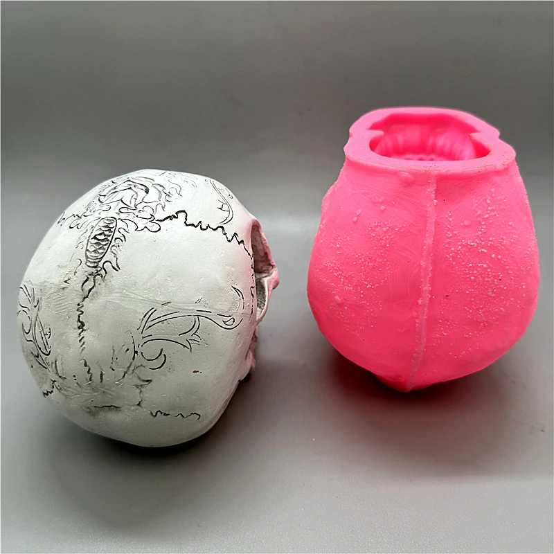Silicone Mold 3D silicone mold pattern skull resin gypsum aromatherapy candle concrete crystal drop glue handmade DIY