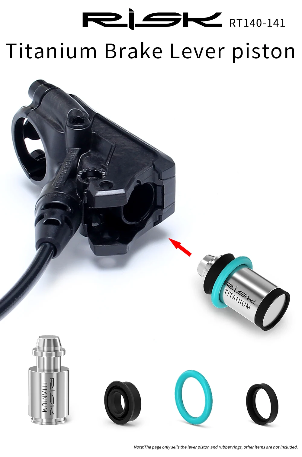 RISIKO Fahrrad Titan Bremshebel Kolben mit 3 Gummidichtungsringen für Magura MT2/MT4/MT5/MT6/MT7/MT8/HC3 – Detail 1