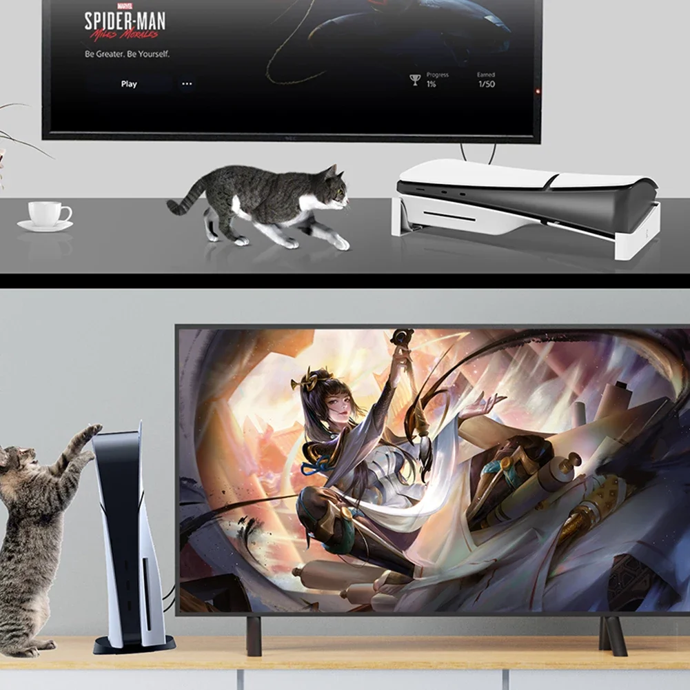 PS5 슬림 디지털 광학 에디션 게임 콘솔용 수평 스탠드, 미끄럼 방지 도크 마운트 거치대 스탠드, 새로운 콘솔