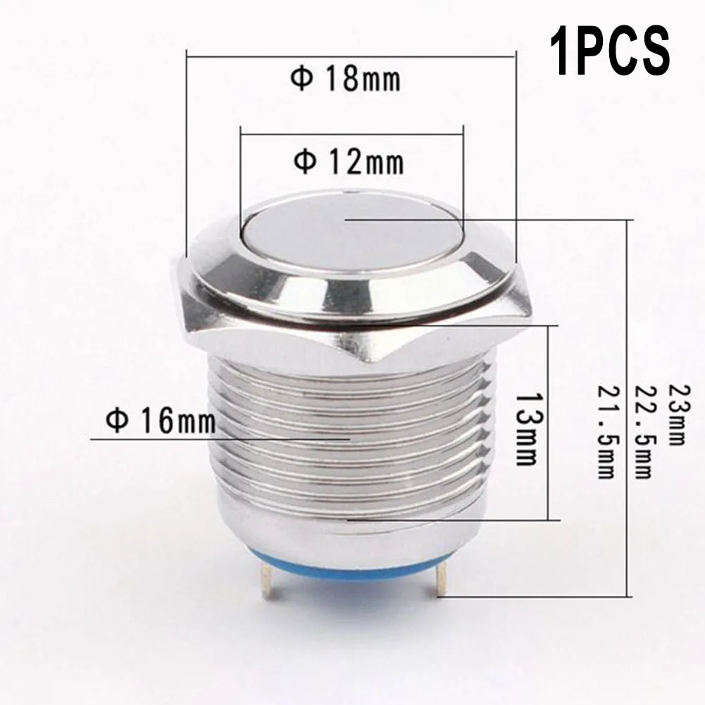 16 mm wasserdichter Metall-Drucktastenschalter, LED-Licht, Momentan-Reset, verriegelnd, 12 V, Auto-Motor, hoher Flachkopf-Netzschalter – Detail 6