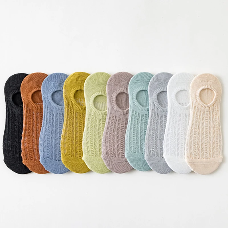 Women's Summer Lace No-Show Breathable Non-Slip Cotton Socks