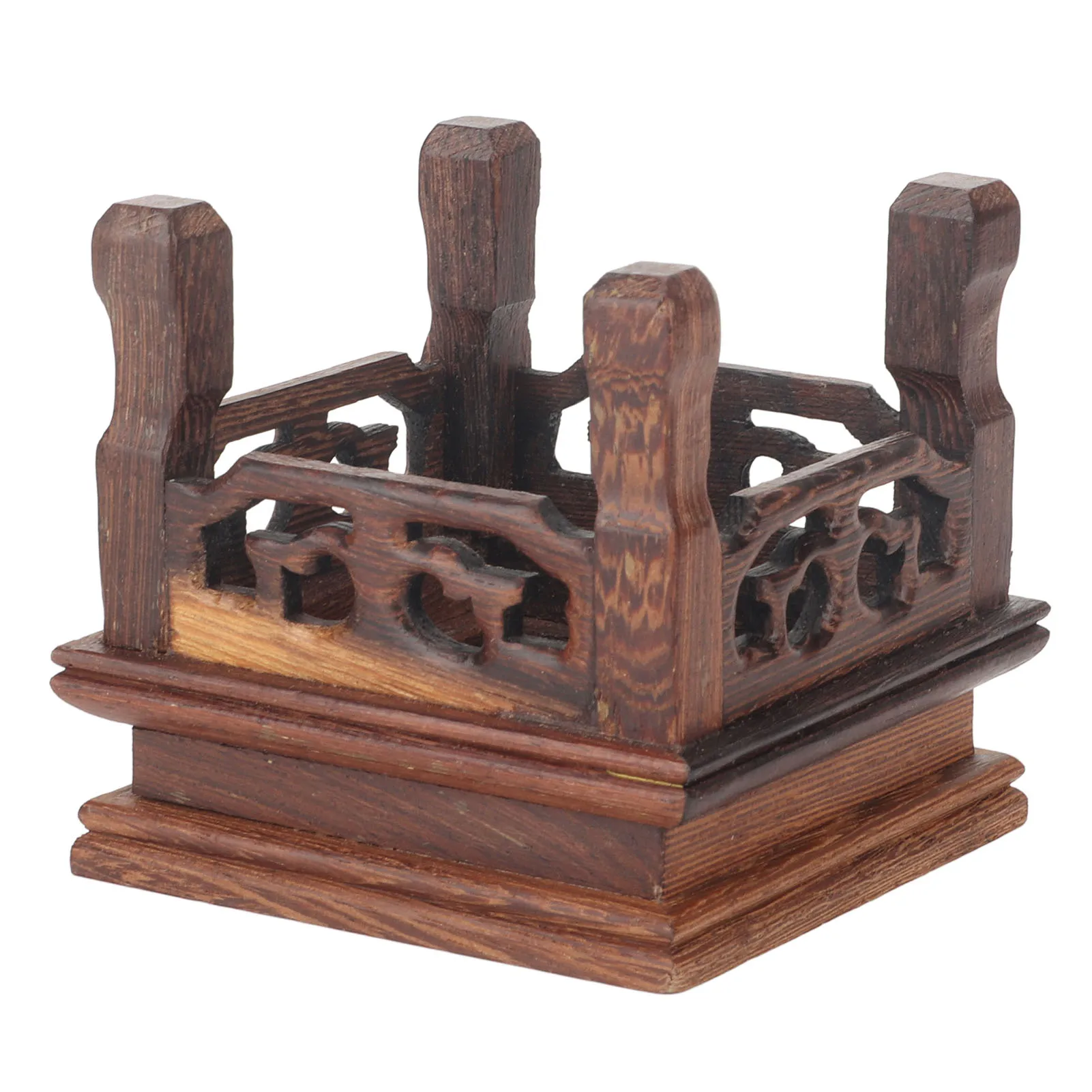 Wooden Flower Plant Display Stand Squared Stable Retro Style Durable Wood Widely Used Wooden Riser For Plant Teapot
