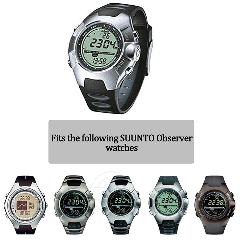 thumbnail image 4 of Correa de reloj de goma para Suunto Observer X6 HRM DEC19 P45, correa de resina para hombre, accesorios de pulsera impermeables para deportes al aire libre, color negro, 4 of 5