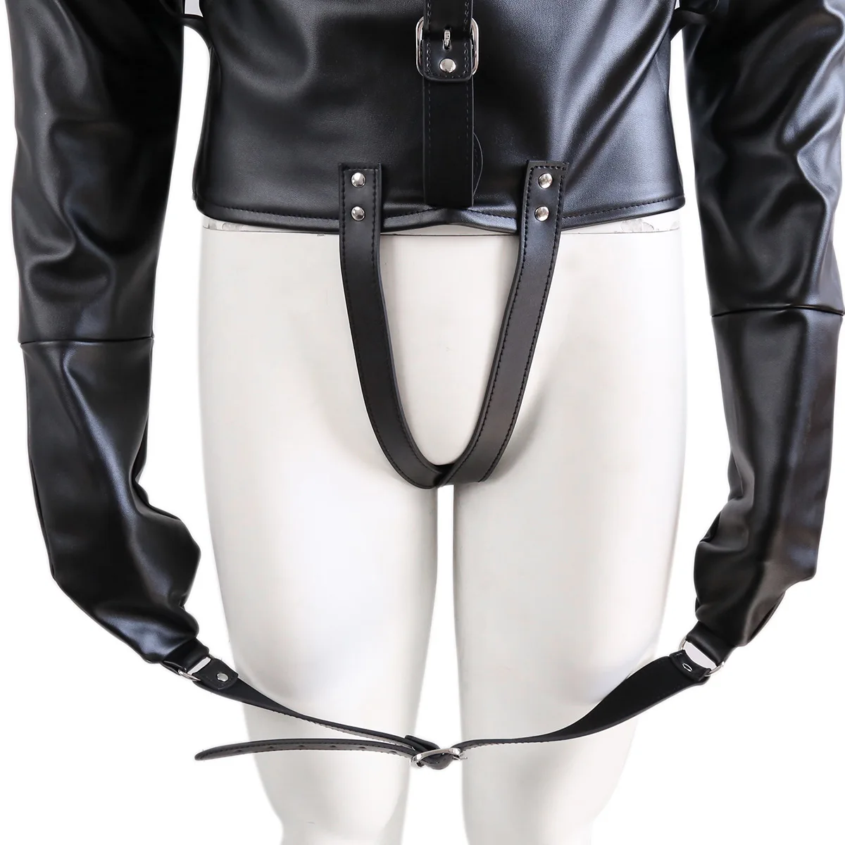 Thumbnail 4 for Body Fetish Leather Constraint com Alça de Virilha