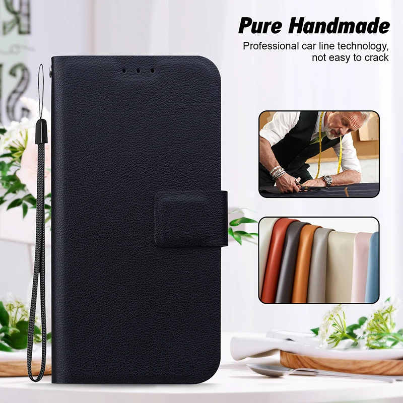 Luxurious Leather Flip Wallet Case with Stand Feature - Premium Protection Cover