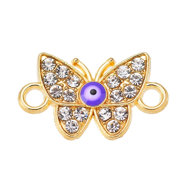 15 Stück gemischte glückliche blaue Augen Schmetterling Verbinder Charm für Damen Armband DIY Schmuckherstellung Zubehör Emaille Legierung Anhänger – Detail 9