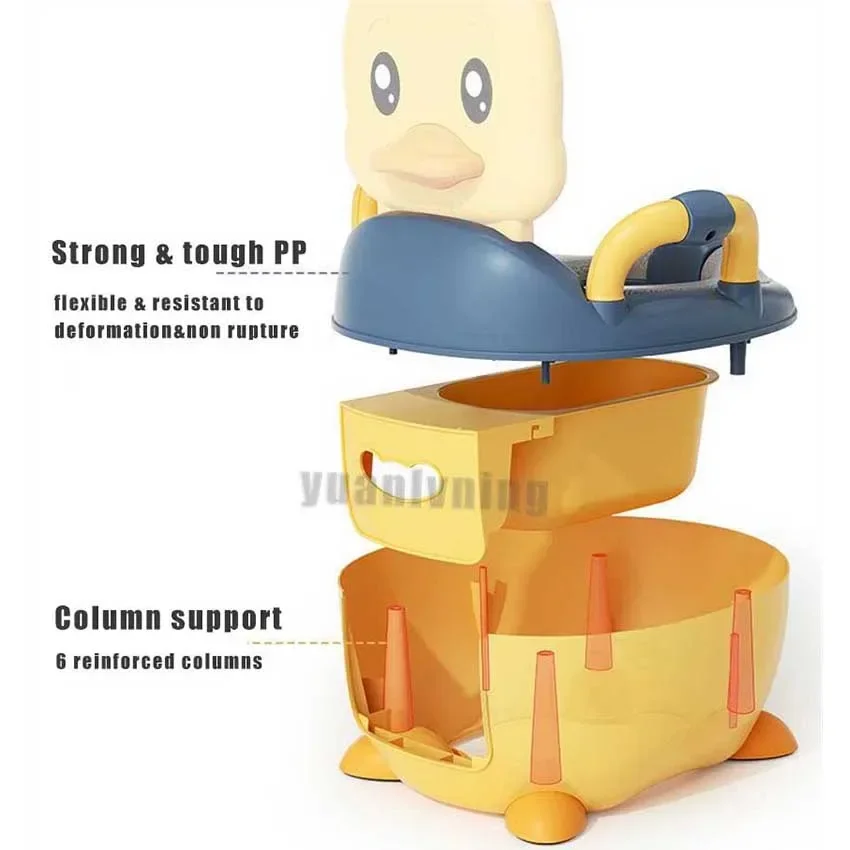 Children's Pot 1-6 Years Old Upgraded Cute Duck Baby Toilet Seat Baby Potty Portable Stool Boys & Girls Safe Trainer Seat WC 4