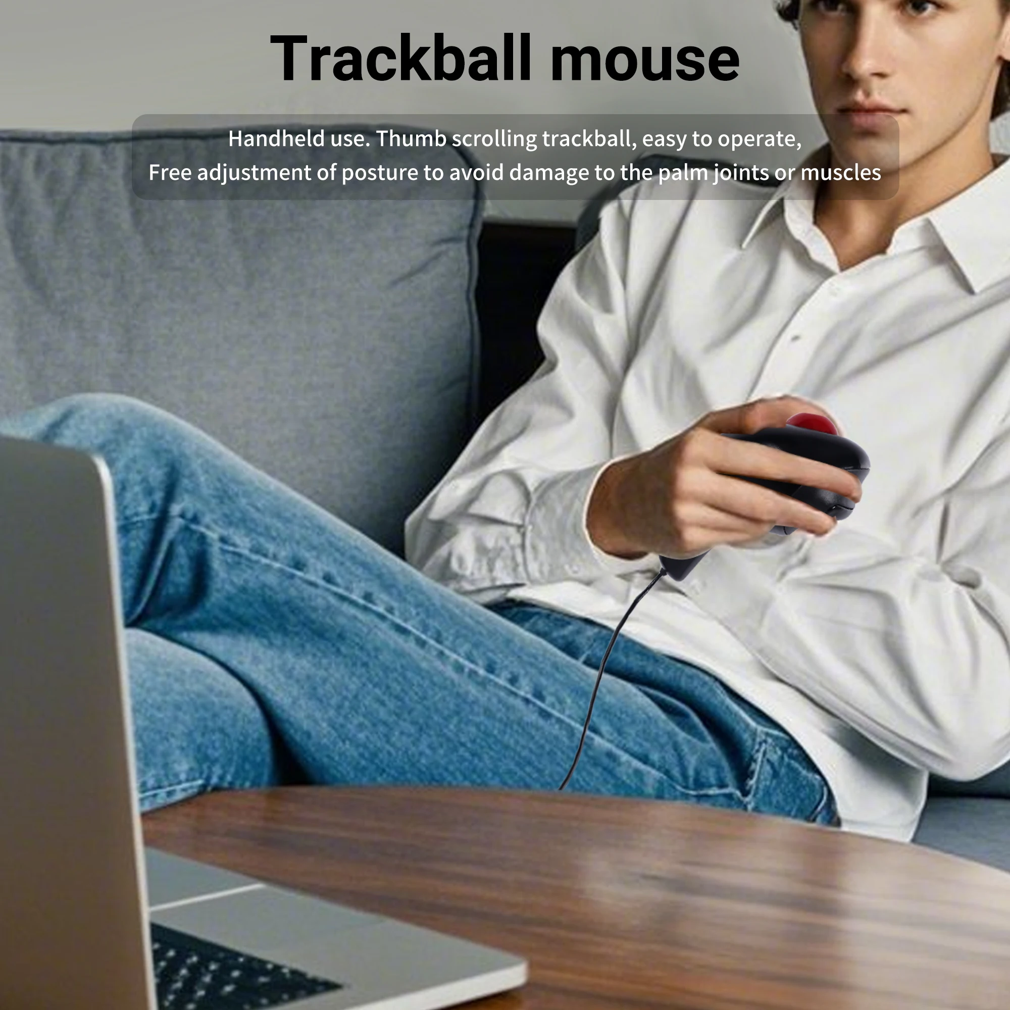 New Wired Trackball Mouse Thumb-Controlled Handheld Wireless Mice Portable Air Laser Pointer Mouse For Laptop PPT Presentation