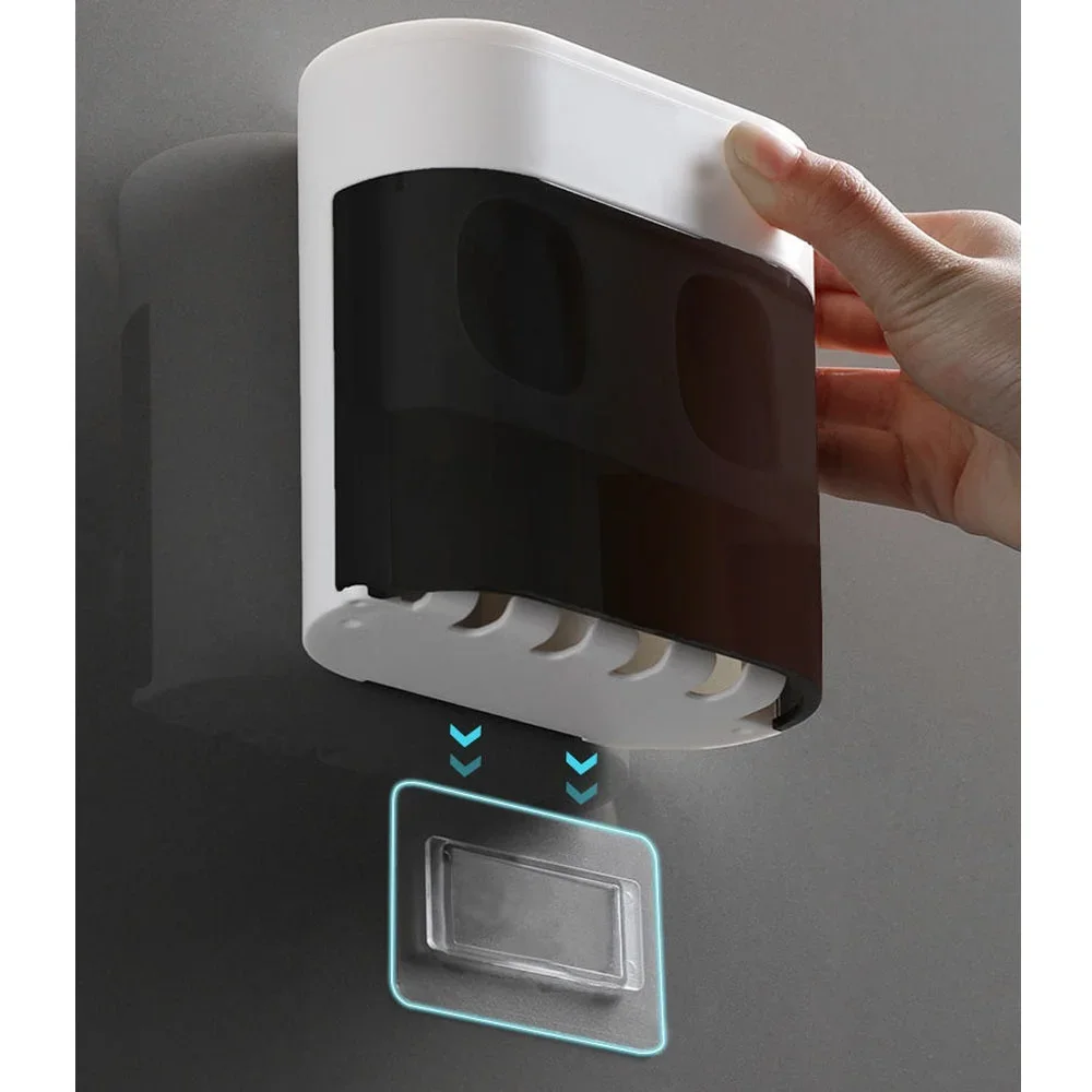 Toilet Toothpaste Squeezer Fully Automatic Wall Mounted Adhesive Wall Mounted Lazy Man Storage Rack 5