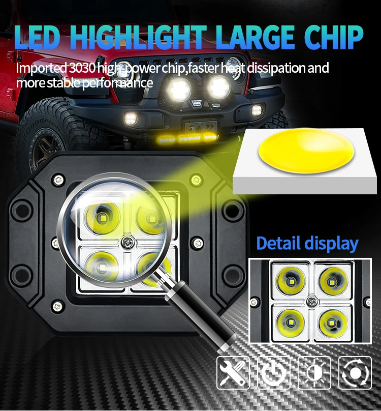 Auto Work Light Mount Work Off Road 12V 24V Spot Flood Combo LED Bar Spotlight