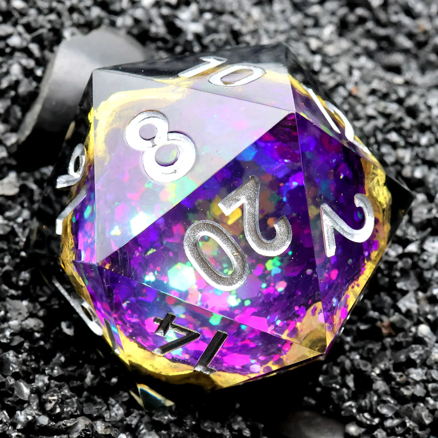 33MM D20 Dice Handmade Polychrome Geode Resin DND Gift Role Playing Table Game Board Games RPG D20 Dice-G2