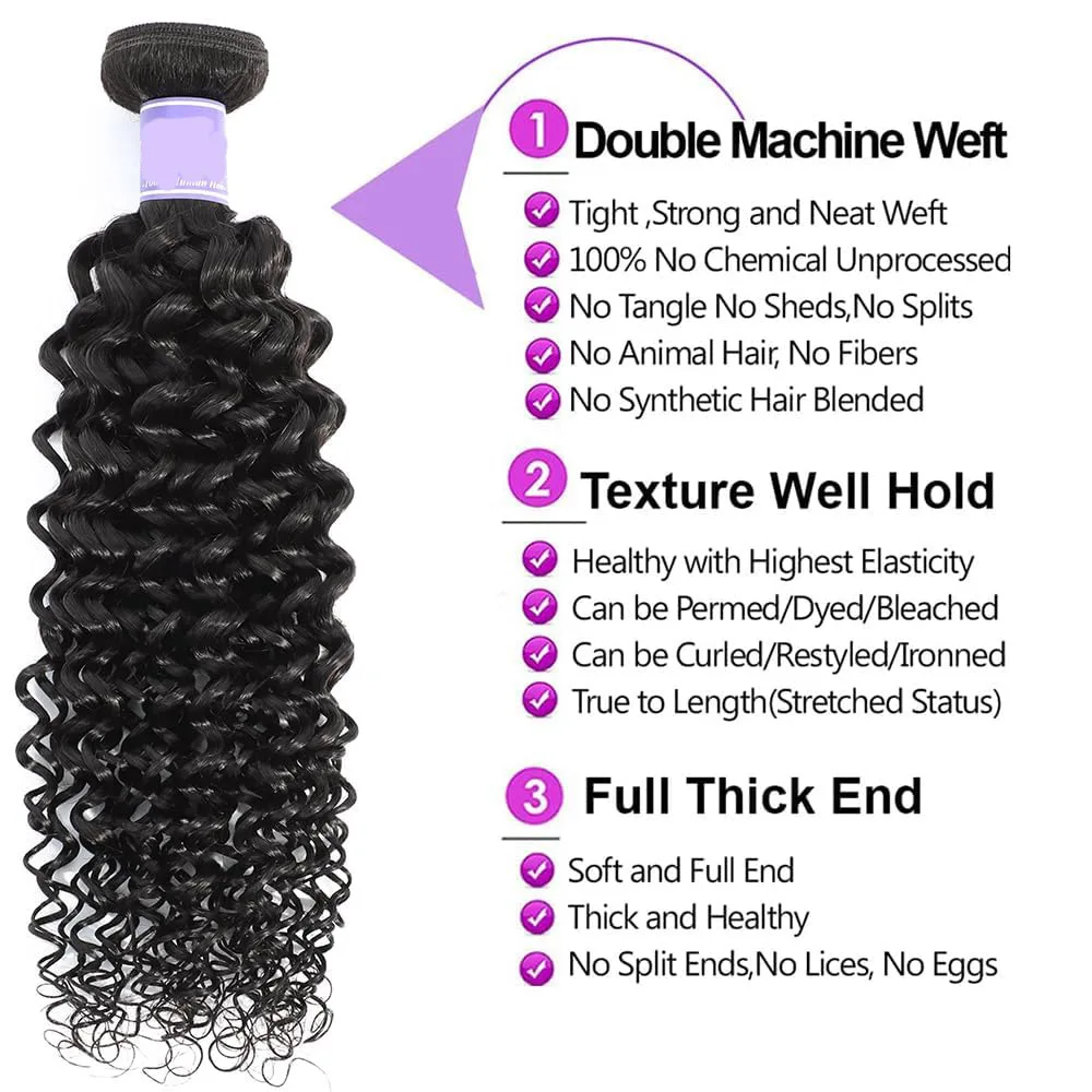 1 Bundles Human Hair Natural Black Deep Wave Bundles Brazilian Virgin Remy Single Bundle Deep Wave Bundle