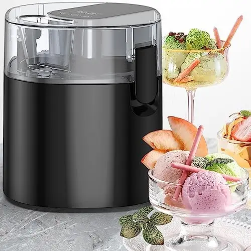 

Cream Maker, Ice Cream Machine 1.58 Quart Ice Cream Maker Machine Yogurt Machine with Double-Insulated Freezer Bowl, Digital Ti