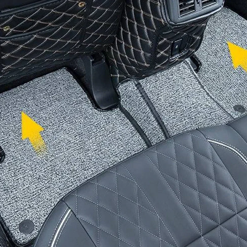 Car Floor Mats  7 Seats For Mitsubishi Outlander 2019-2021 Leather Carpets Covers Interior Accessories Waterproof Custom Rugs