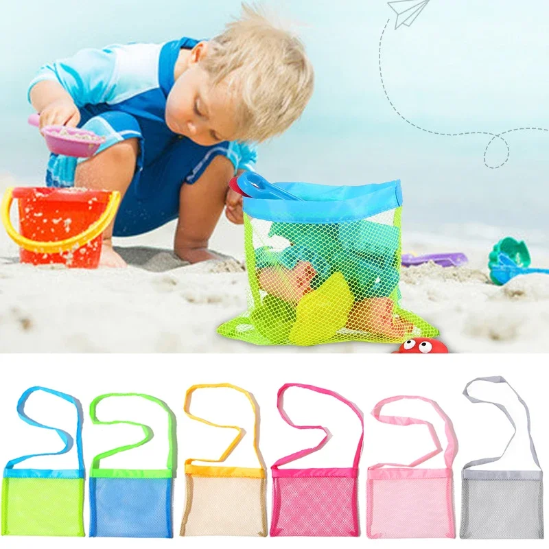 Children Small Outdoor Beach Mesh Bag Sand Away Kids Portable Beach Toys Clothes Bags Toy Storage Organiser Ultralight Bag