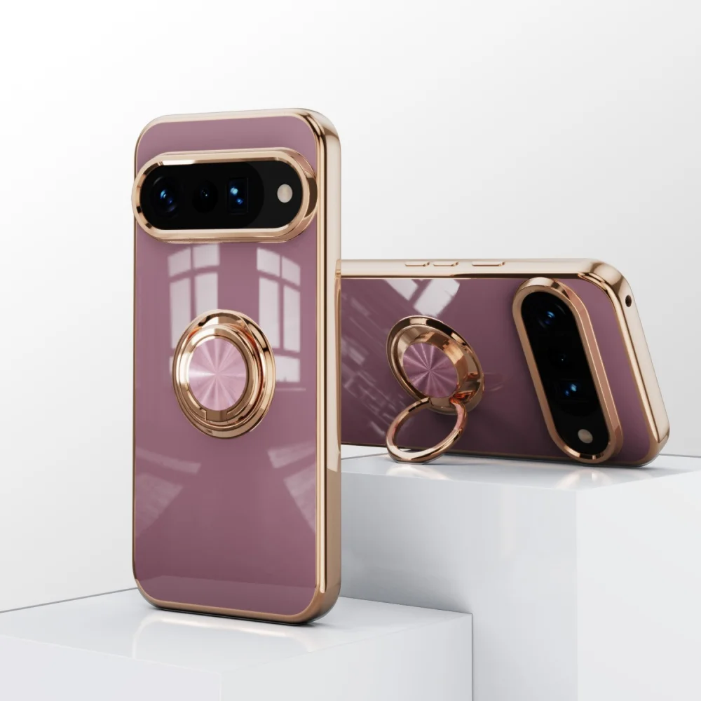 Shockproof Plating Ring Holder Case with Car Magnetic Bracket