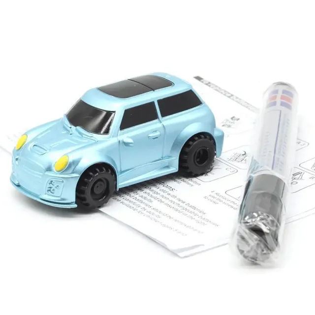 New Kids Creative Mini Toy Magic Pen Electric Induction Racing Train School Bus Fire Engine Model Traction Track Car Boy Gift 5