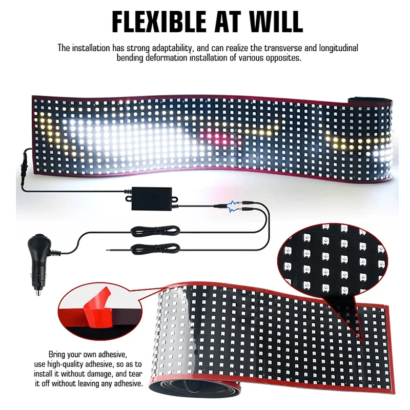 APP Control LED Truck Custom Text Pattern Lighting Display For Board Windshield with Remote Car Devil Eye Light Music Mode 24V